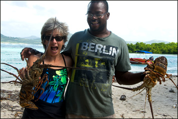 Ann Vanderhoof on Saline Island, Carriacou